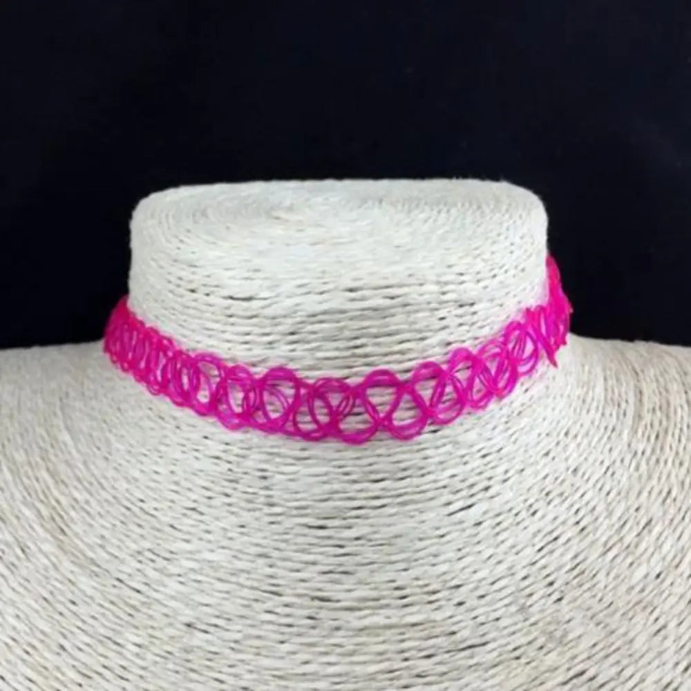 Gothic Jewellery Braided Fish Thread Choker Necklace Vintage Elastic Tattoo Choker Retro Necklace - 05