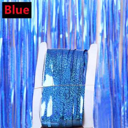 3/2/1Pack Party Backdrop Curtains Glitter Gold Tinsel Fringe Foil Curtain Birthday Wedding Decoration Adult Anniversary Decor