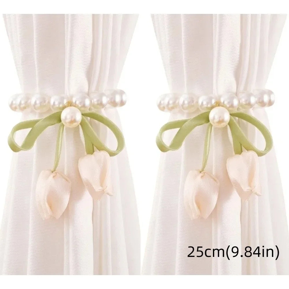 Creative Fashion Tulip Curtain Straps Adjustable Elegant Curtain Tieback Beautifully Curtains Tie Rope Homestay - 1pair style