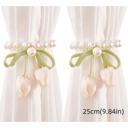Creative Fashion Tulip Curtain Straps Adjustable Elegant Curtain Tieback Beautifully Curtains Tie Rope Homestay - 1pair style