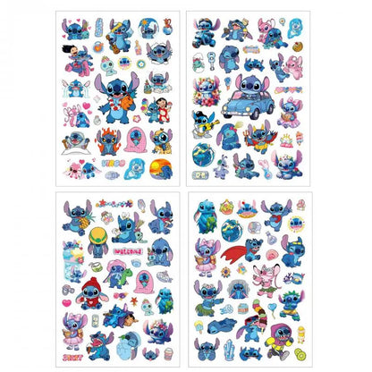 4Pcs/set Disney New Cartoon Stitch Tattoo Stickers Temporary Tattoos For Party Body Face Cute Tattoos Stickers Decoration