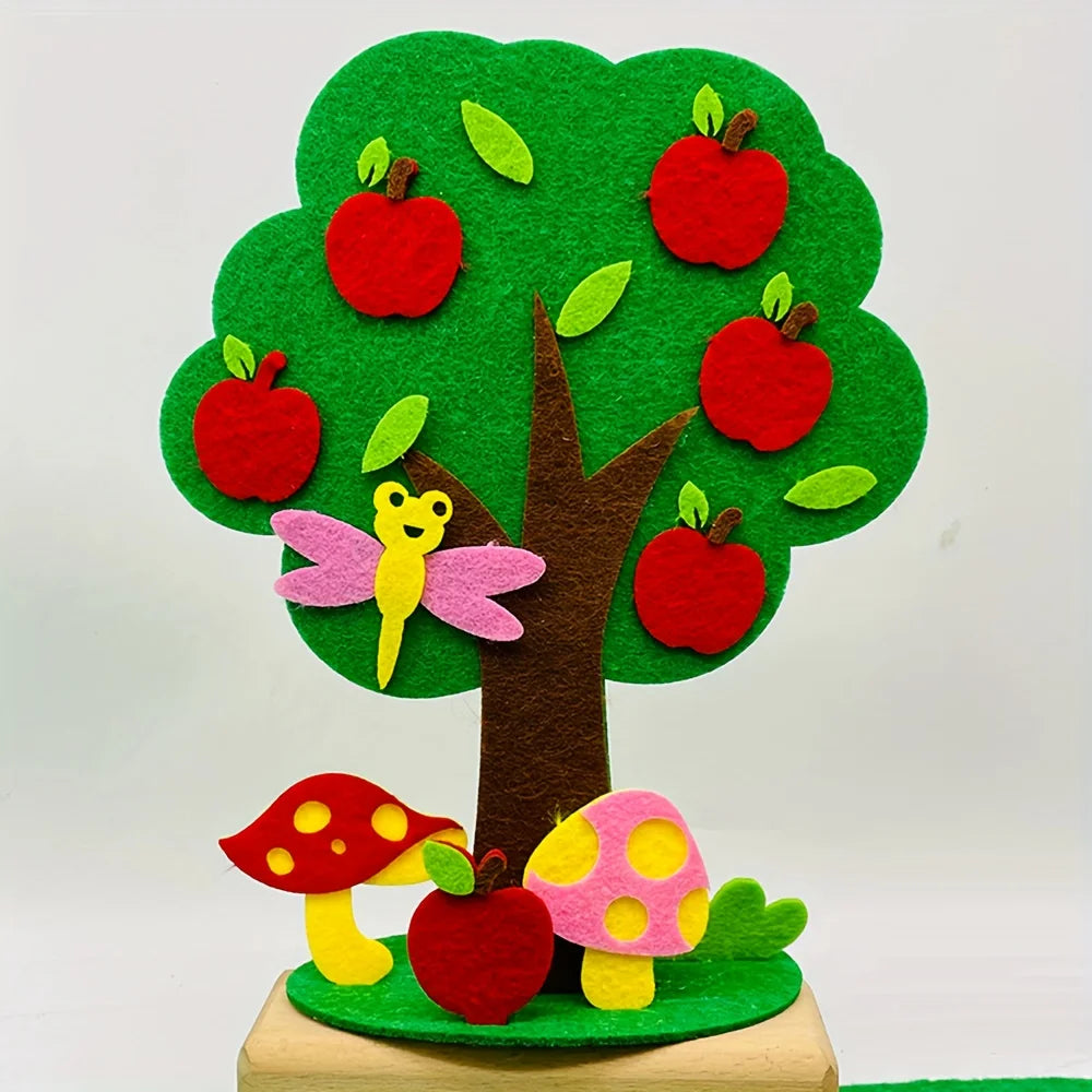 DIY Felt Seasonal Tree Craft Kit Four Seasons Vibrant Colors Polyester Material Fun Design Year Round Decoration Tree Ornamen