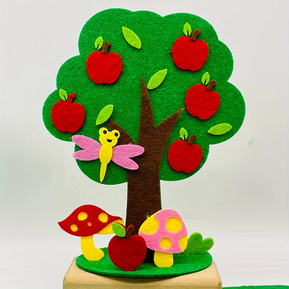 DIY Felt Seasonal Tree Craft Kit Four Seasons Vibrant Colors Polyester Material Fun Design Year Round Decoration Tree Ornamen