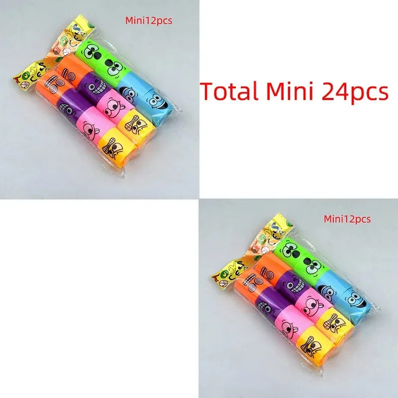 24PCS Rainbow Magic Springs Circle Toys Kids Birthday Party Favors Guests Giveaway Small Gifts Pinata Fillers Flexible Funny 