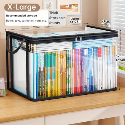 Clear PVC Storage Box | Flip-Top Lid & View Window | Multi-Use Organizer for Toys, Crafts & Supplies | Durable Gift Container