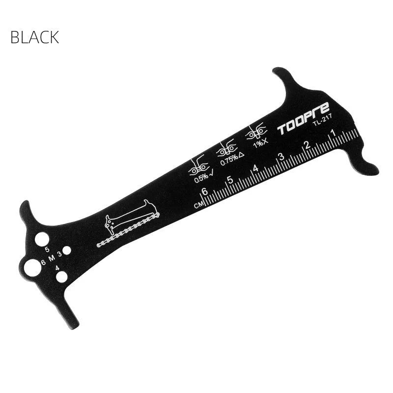 Bicycle Chain Wear Indicator Ruler Repair Tool Stainless Steel Mountain Road Bike Chain Gauge Measurement Checker Screw Diame