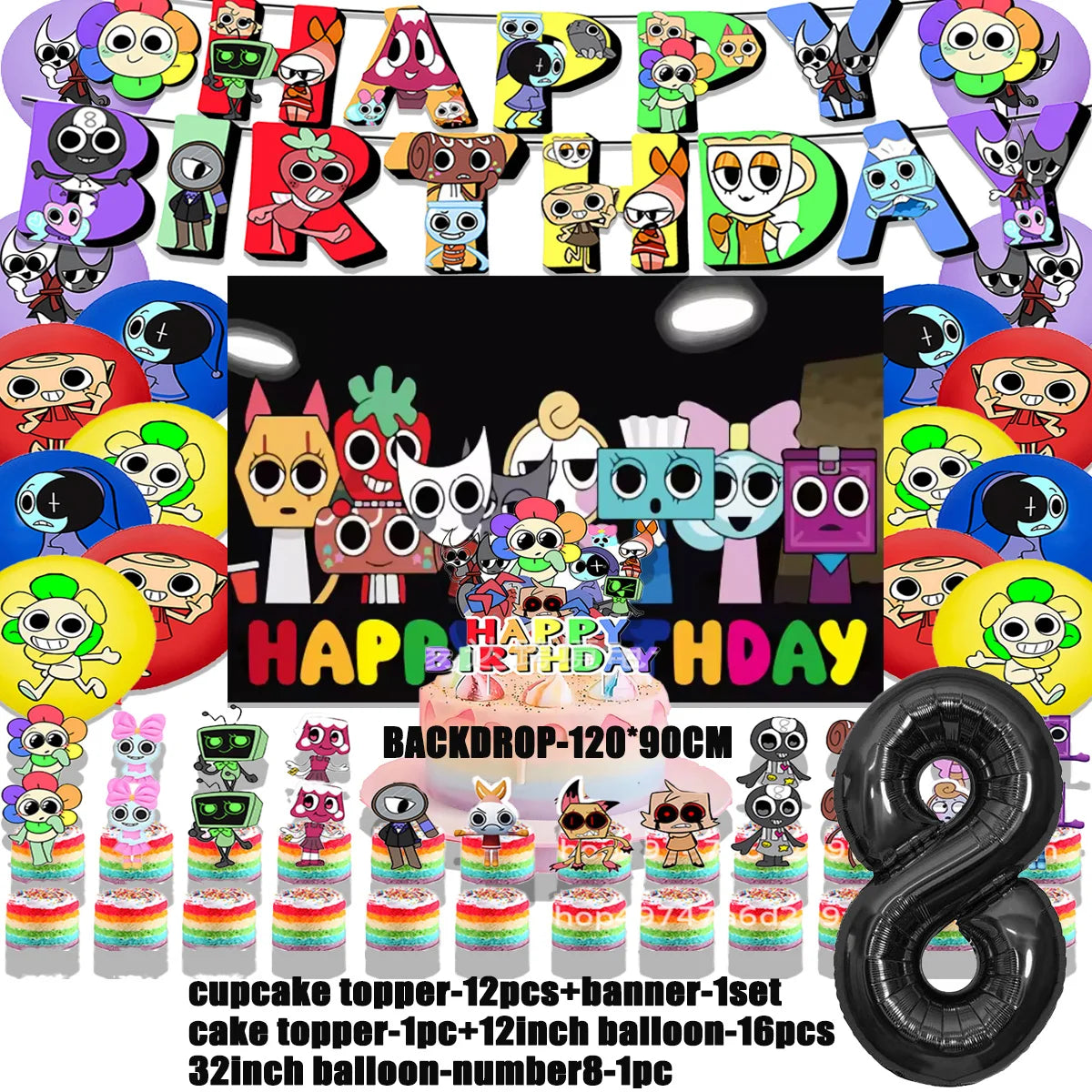 Dandys World Theme Birthday Party Decoration Disposable Tableware Dandy Balloon Napkin Backdrop For Baby Shower Kid Gift Supp