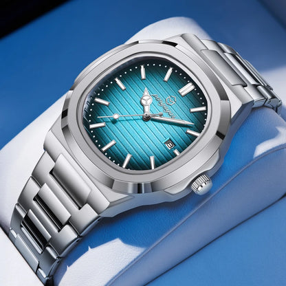 2026 New Luxury Military Man Watch Square Waterproof Luminous Date Week Men Watch Stainless Steel Quartz Men's Watches Reloj+