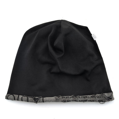 Letter Print Beanie Hats For Women Men Vintage Distressed Cracked Design ​Wasteland Style Spring Summer Warm Fleece-lined Win
