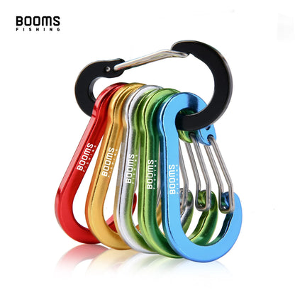 Booms Fishing CC1 6Pcs Aluminum Alloy Carabiner Keychain Outdoor Camping Climbing Snap Clip Lock Buckle Hook Fishing Accessor