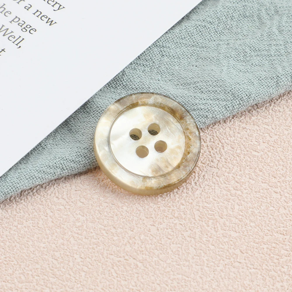 20pc 20mm imitation shell resin wide button - ZWT2416664-1