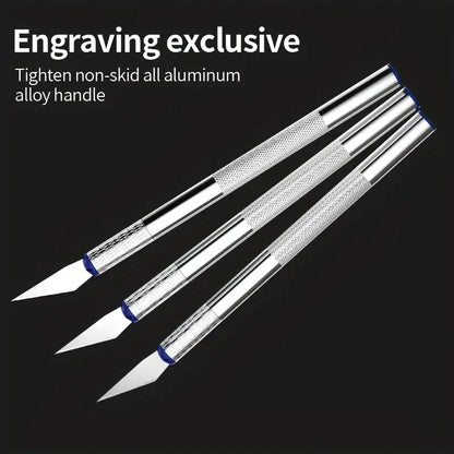 13pcs Metal Carving Knife Pen Art Seal Cutting Manual Combination Paper Cuttings Non-Slip Gadget DIY Precision Repair Tool