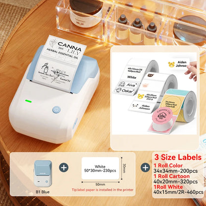 NIIMBOT B1 Portable Thermal Printer With Tapes 2 Inch Adhesive Label Printer Mini Bluetooth Sticker Maker Support Smartphones