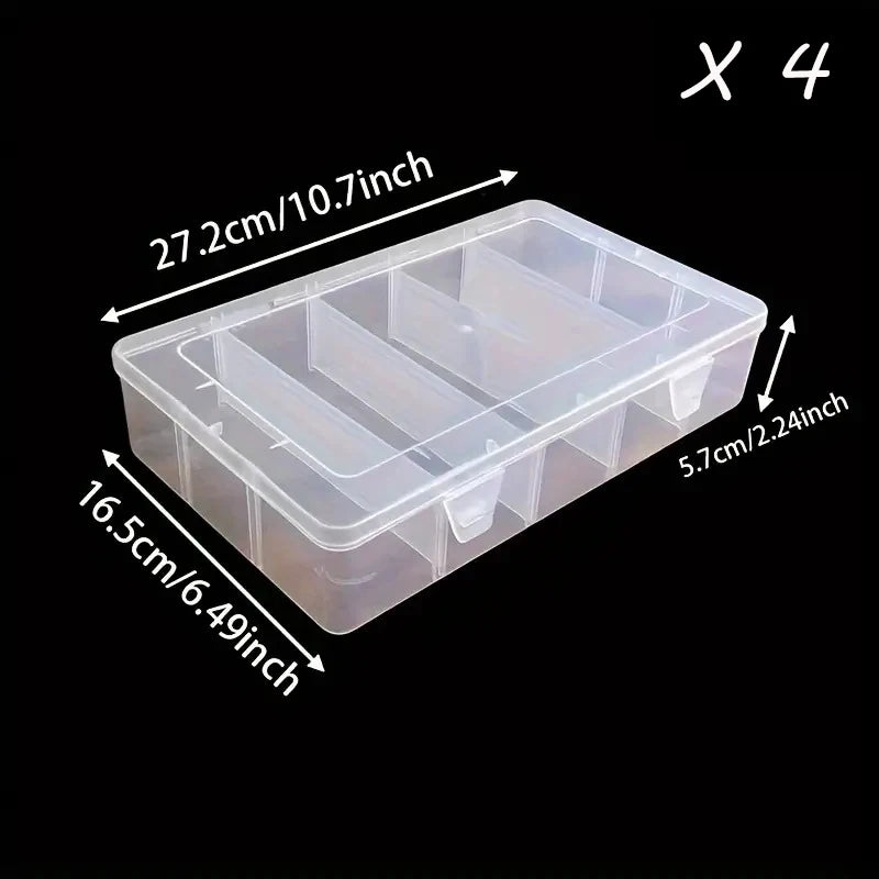 Hardware Tool Storage Box, 5-Compartment Transparent Tool Organizer Box, Screw and Accessory Sorting Box, Household Screw and