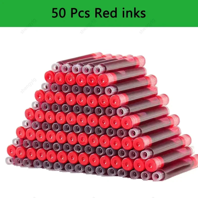 53Pcs Fountain Pen Replaceable Ink Set Black/Blue/Red ink EF School Pens Office Supplies Stationery for Writing Calligraphy P