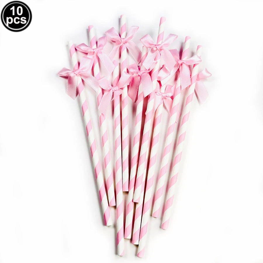 10pcs Pink Bow Cupcake Topper Pink Bow Birthday Decor Coquette Themed Party Decoration Bridal Shower Cake Topper Bow Party De