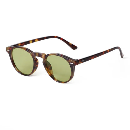 Vintage Fashion Round Sunglasses Women Men 2024 Brand Design Retro Rivet Yellow Blue Lens Square Sun Glasses Male Female Gogg