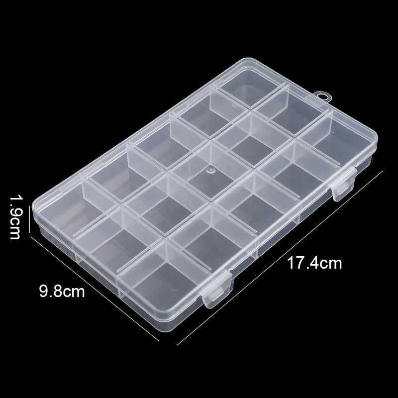 Transparent Storage Container Jewelry Box Clear Plastic Organizer Box Empty Earring Storage Organizer Display Case for Beads 