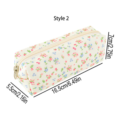 1 pc Beautiful bowknot single-layer pencil case, floral pattern design storage bag, a must-have for back to school season