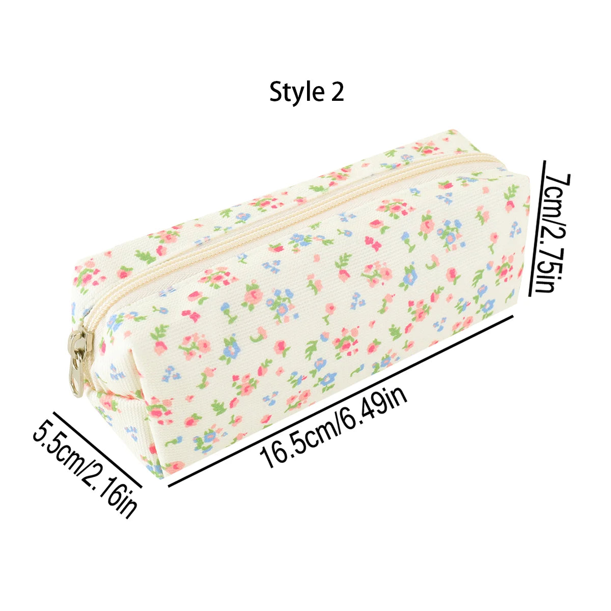 1 pc Beautiful bowknot single-layer pencil case, floral pattern design storage bag, a must-have for back to school season - C