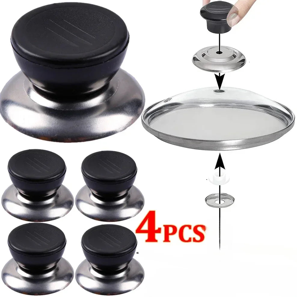 Kitchen Handle Cookware Knob Cover Glass Bottom Cover 4 Pieces Pressure Cookers Universal Pot Lid Handle Interchangeable Hand