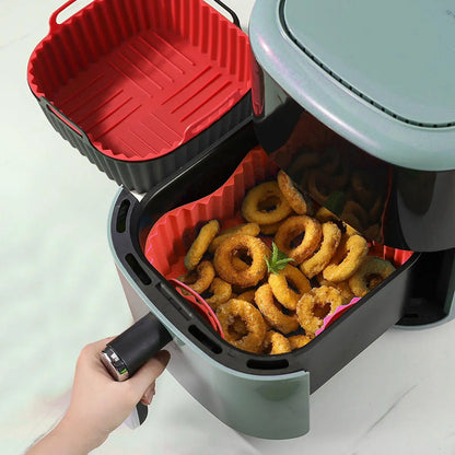 Silicone Air Fryer Liners Pot Square Airfryer Basket Plate Cooking Gadgets Reusable Non-stick Pizza Pan Oven Kitchen