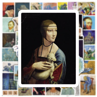 10/30/50PCS Vintage Painting PVC Sticker Aesthetic Decoration Scrapbooking Korean Stationery School Supplies