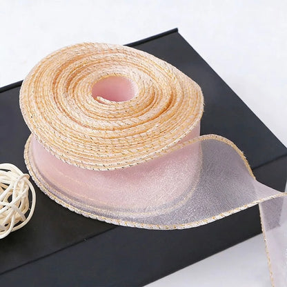 1PC 10 Yards Fishtail Yarn Ribbons 2.5cm Wave Edge Pleated Gifts Packaging Material Gift Wrapping Bouquets Chiffon Ribbon - 4