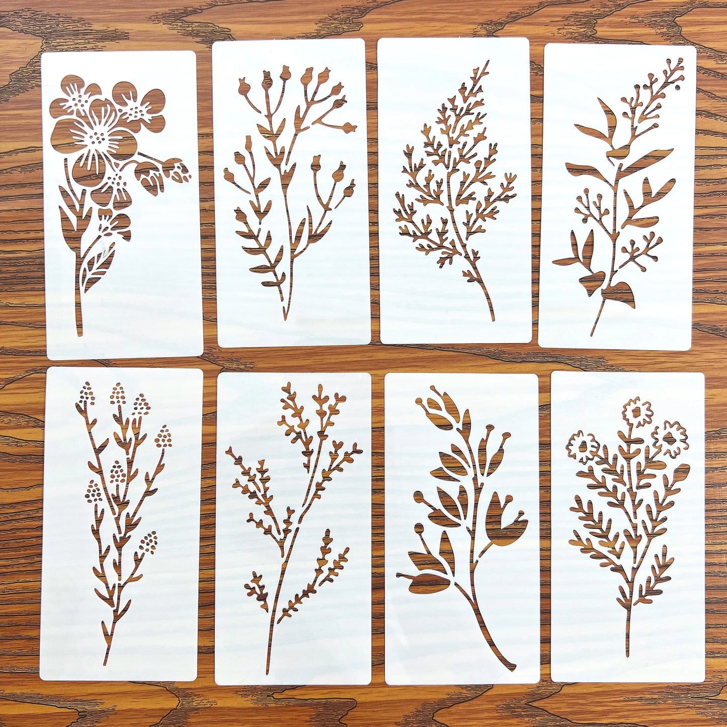 **18 Pcs DIY Flower Painting Stencils, Reusable Plastic Templates for Wood, Fabric, Paper - Spray Paint & Graffiti Craft Supp