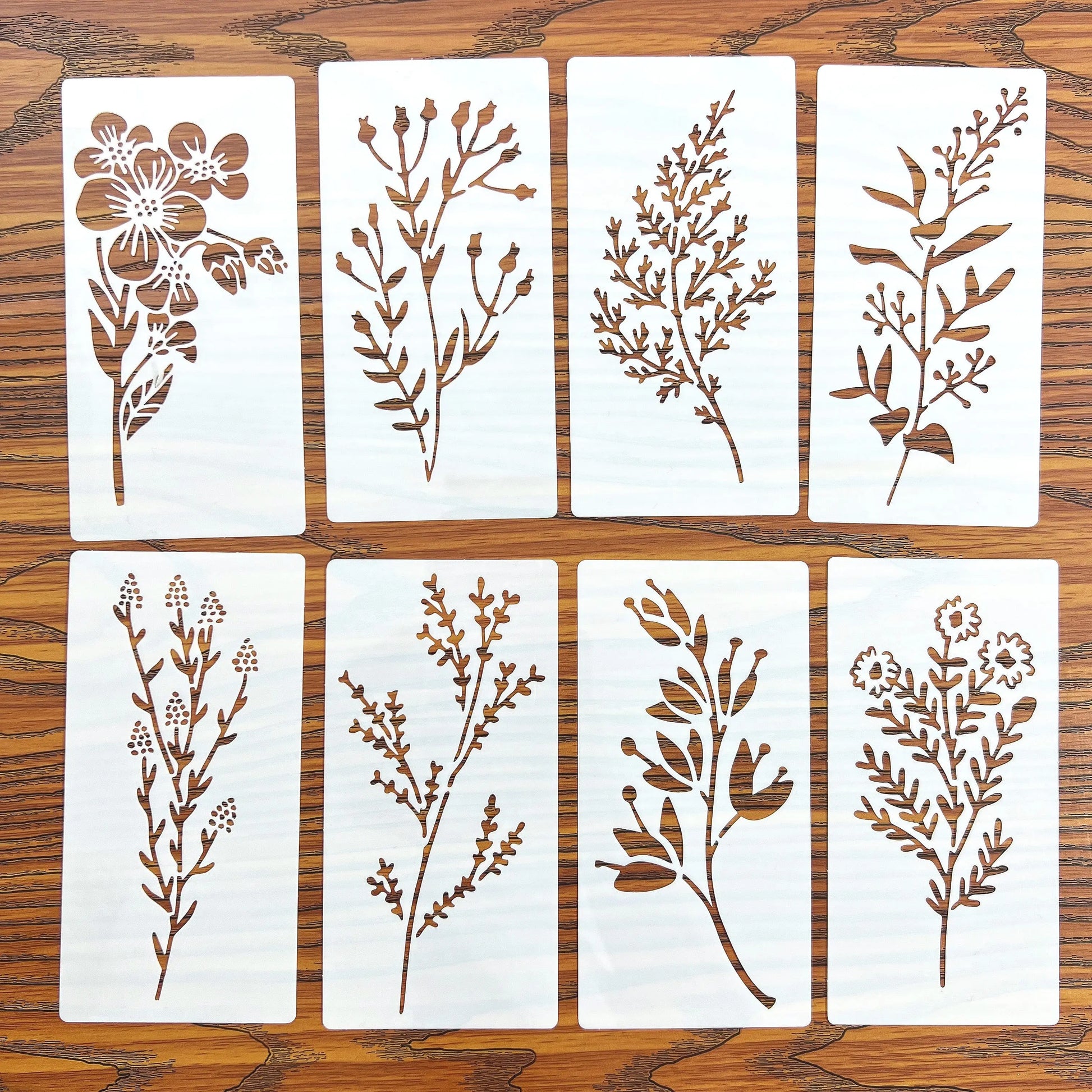 **18 Pcs DIY Flower Painting Stencils, Reusable Plastic Templates for Wood, Fabric, Paper - Spray Paint & Graffiti Craft Supp