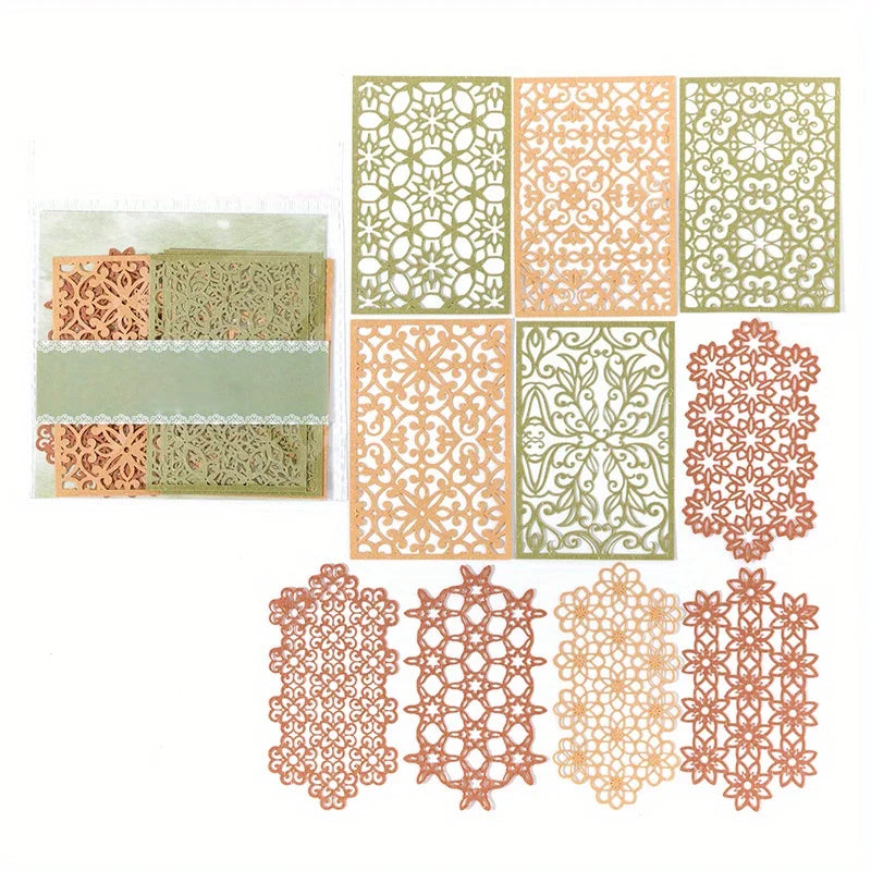 10 pcs Vintage Lace Hollow Material Paper Butterfly Craft Paper Junk Journal Planner Decorative DIY Scrapbooking Material Pac