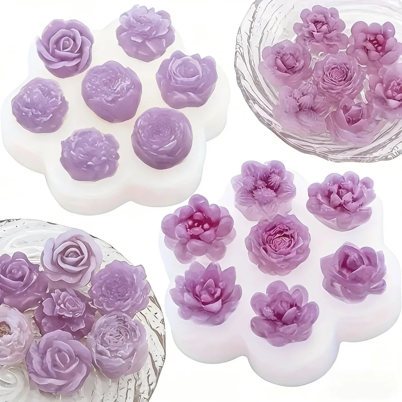 Lotus Flower Silicone Mold，For resin crafting - Suitable for candles、DIYCrafts、Valentine's Day、Mother's Day、Christmas Decorat