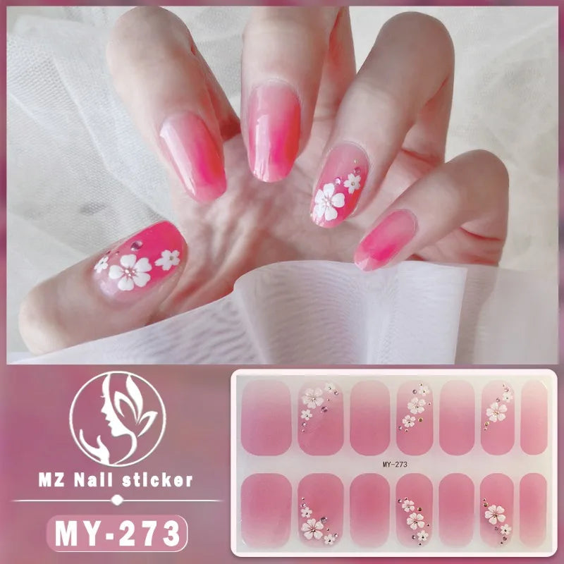 Nail Sticker Full Cover Waterproof Nail Art Manicure Decoration Sweet DIY Nail Decail Rhinestones Self Adhesive Manicure INS 
