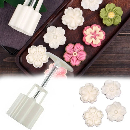 1 set DIY Mooncake Mold Plastic Hand Press Pastry Mold Hand Press Mung Bean Cake Model Pastry Embossing Make Kitchen Baking T