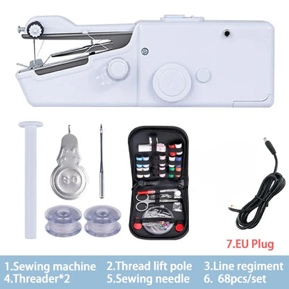 Portable Manual Sewing Machine Handheld Rope-free Electric Quick Build DIY Apparel Supplies Arts Crafts Home Garden Embroider