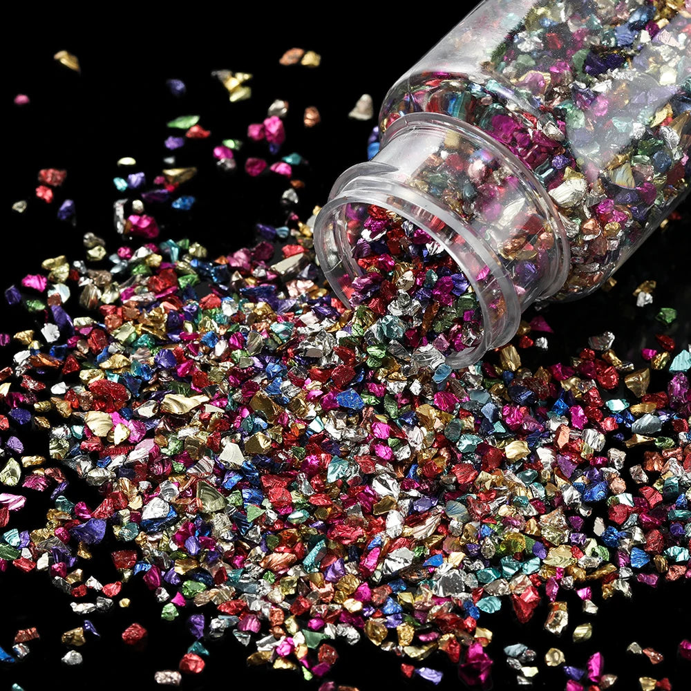 30g/Bottle Glass Crushed Stones Resin Fillings for DIY Epoxy Resin Mold Irregular Crystal Nail Art Decoration Jewelry Making 