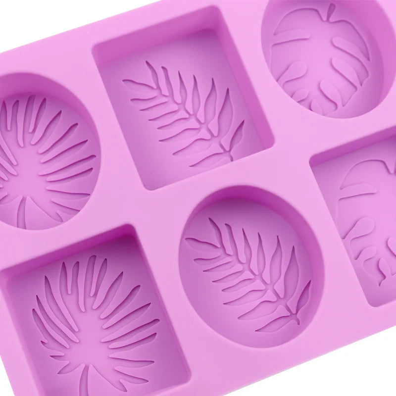 Round and Square Leaf Silicone Soap Mold Handmade Soap Making Supplies Diy Plaster Resin Candle Material Kit Cake Baking Tool