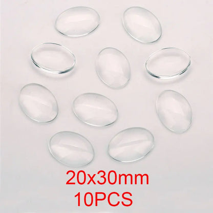 1pack Oval Round Glass Cabochon 30x40mm 6mm 8mm 10mm 12mm 18mm 20mm 25mm 30mm Transparent Clear Flatback Cameo Jewelry Making