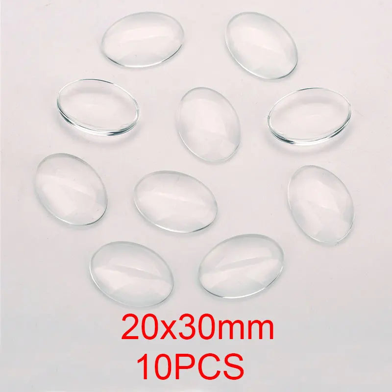 1pack Oval Round Glass Cabochon 30x40mm 6mm 8mm 10mm 12mm 18mm 20mm 25mm 30mm Transparent Clear Flatback Cameo Jewelry Making