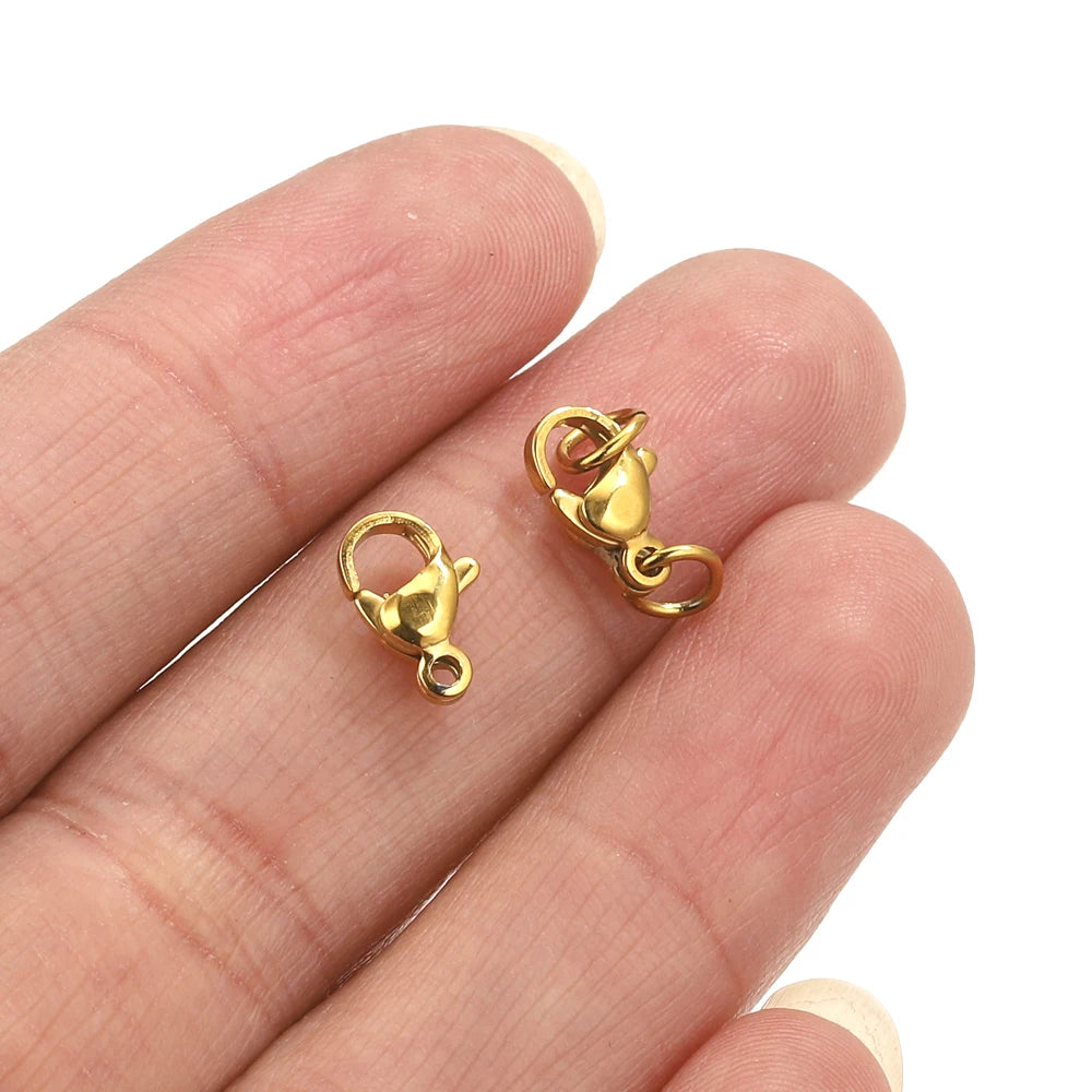 20pcs Stainless Steel Lobster Clasps For Bracelet Necklace,Lobster Clasps With Jump Rings Connectors Clasp DIY Jewelry Findin