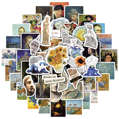 10/30/50PCS Vintage Painting PVC Sticker Aesthetic Decoration Scrapbooking Korean Stationery School Supplies