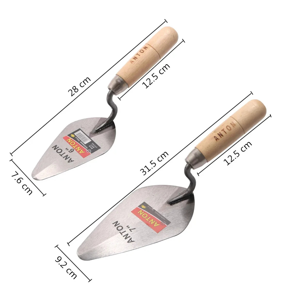 Carbon Steel Plastering Trowel 6 inch 7 inch Pointed Bricklaying Knife Round Wooden Handle Trowel Wall Brick Trowel Mason Too