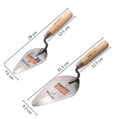Carbon Steel Plastering Trowel 6 inch 7 inch Pointed Bricklaying Knife Round Wooden Handle Trowel Wall Brick Trowel Mason Too