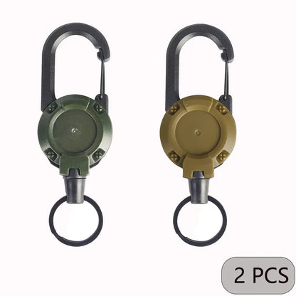 1/2/4pcs Extendable Retractable Holders Keychain Badge Reels Heavy Duty Clip With Carabiner Key Chain For Men Outdoor Bags - 