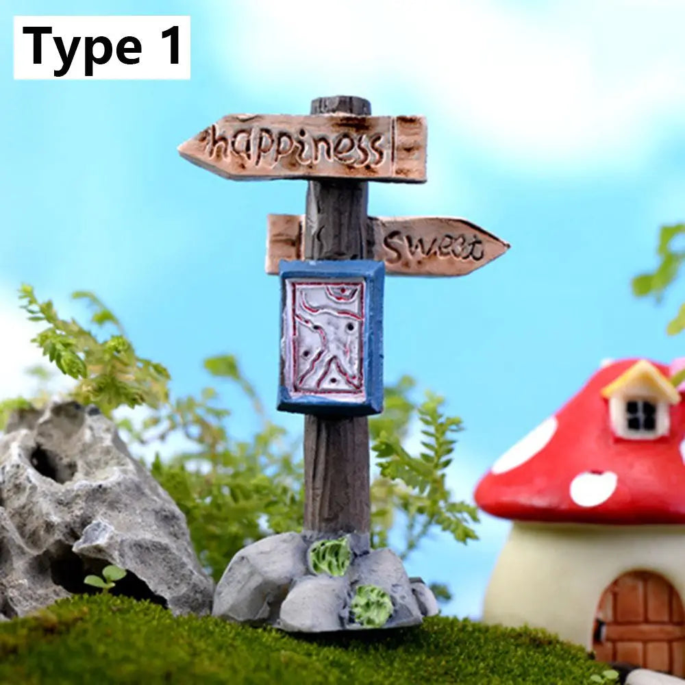 3pcs Table Chairs Miniature Set Mini Fairy Garden Furniture Ornaments Kit for Dollhouse Accessories Home Micro Landscape - No