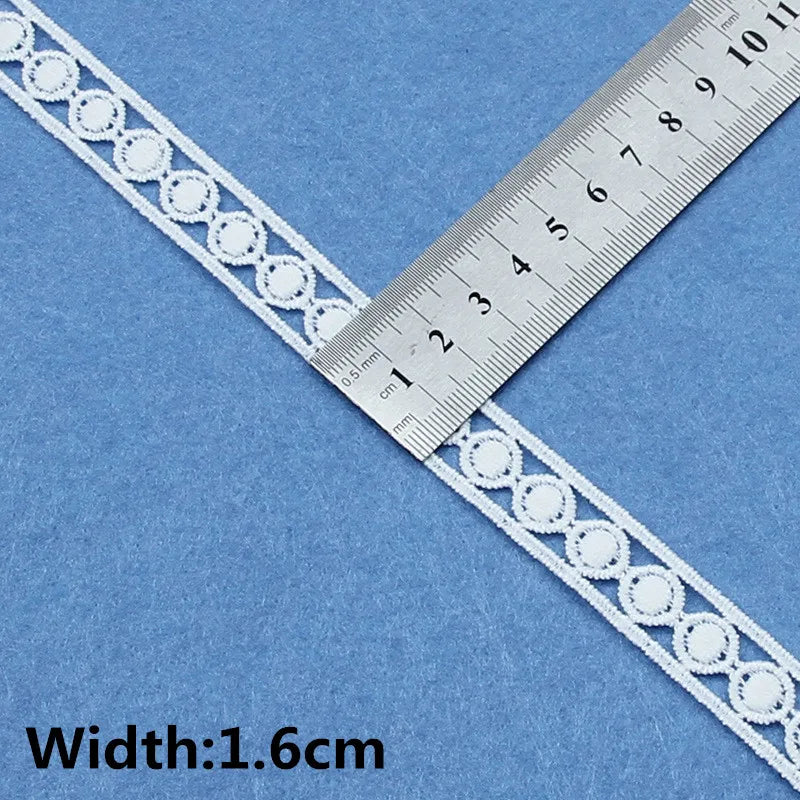 5Yards White Cotton Embroidered Lace Trim Ribbons Fabric DIY Handmade Craft Materials Sewing Clothes Accessories