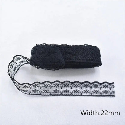 Lace Trim 10 Yards, Black Lace Ribbon for Sewing, Vintage Lace Trim for DIY Crafts, Planner Decorating, Fabric Accent Wide 14