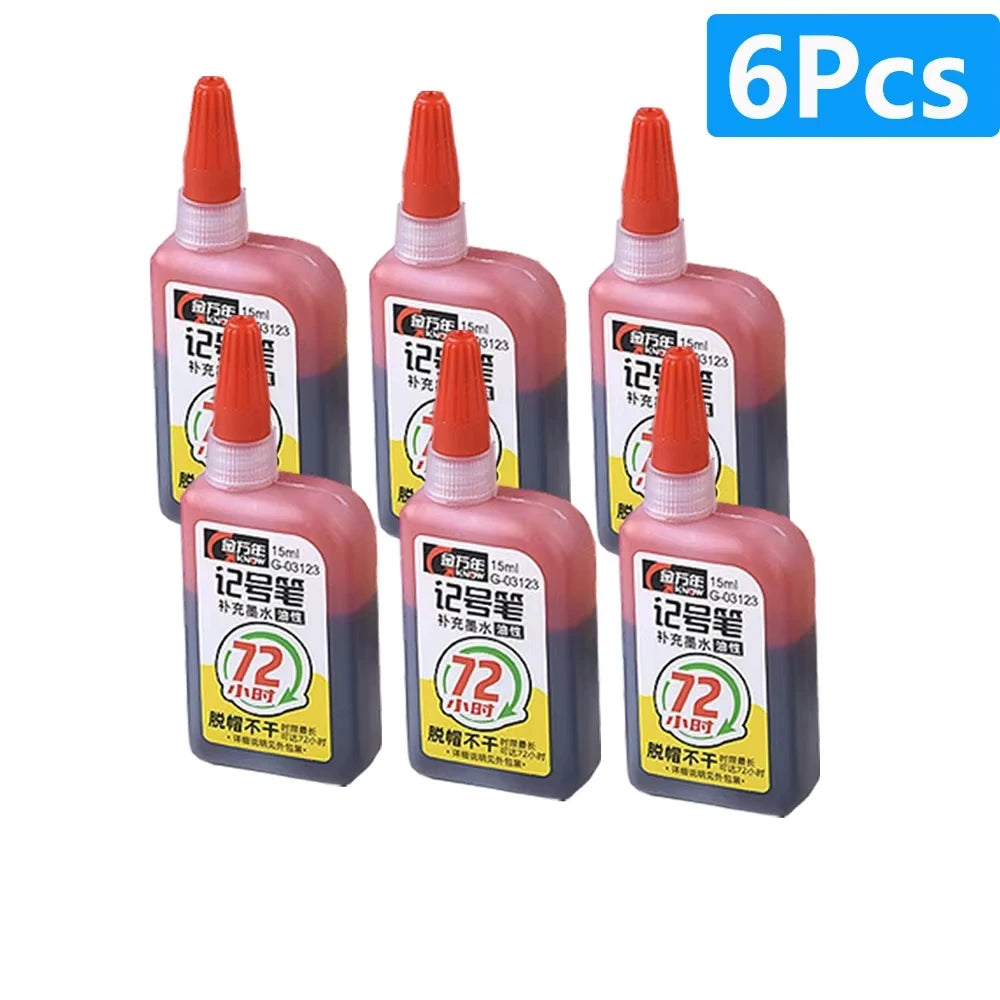 1-6Pcs 45mm Waterproof Long Head Nib Deep Hole Markers Pen Tile Carpenter Pen Multi-purpose for Woodworking Black/Blue/Red In