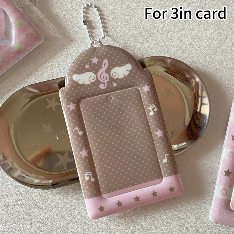 Kpop Photocard Holder Binder Photo Card Holder 3inch Idol Binder Photocard Display Keychain Protective Cover Photo Albums - S