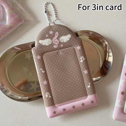 Kpop Photocard Holder Binder Photo Card Holder 3inch Idol Binder Photocard Display Keychain Protective Cover Photo Albums - S